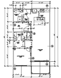 Floor Plan  C1 1 Bed, 1.5 Bath, Den