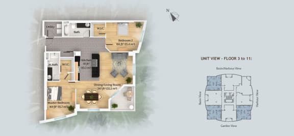 Floor Plan  2 Bedroom - Type B