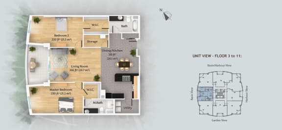 Floor Plan  2 Bedroom - Type C