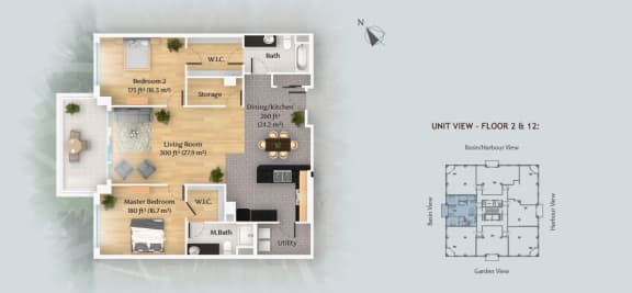 Floor Plan  2 Bedroom - Type C2