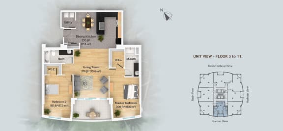 Floor Plan  2 Bedroom - Type D