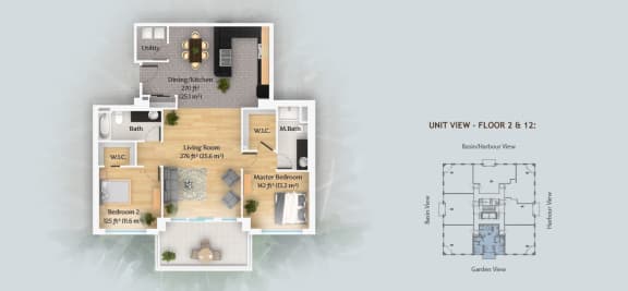 Floor Plan  2 Bedroom - Type D2