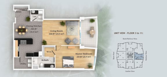 Floor Plan  1 Bedroom - Type E
