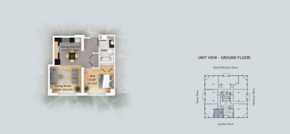 Floor Plan  1 Bedroom - Type H1