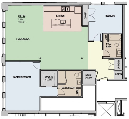 Floor Plan  2 Bed 2 Bath