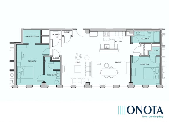 Floor Plan  5th, 6th Floor: South Exposure 502, 602