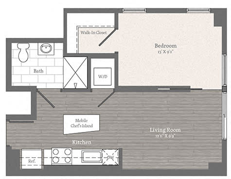 Floor Plan  Observatory C 1 BD 1 BA Floorplan  at 2255 Wisconsin, Washington