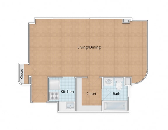 Floor Plan  2100 Connecticut Apartments Washington DC Large Studio Floor Plan