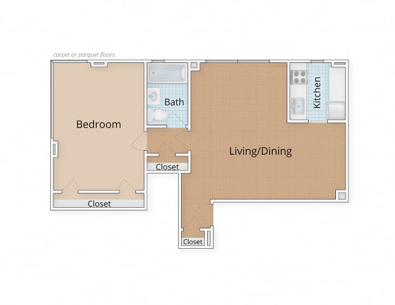 Floor Plan  2100 Connecticut Apartments Washington DC One Bedroom Floor Plan