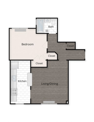 Floor Plan  Large One Bedroom Floor Plan at 2231 Ontario, Washington, Washington
