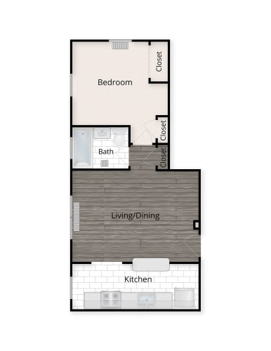 Floor Plan  One Bedroom Floor Plan at 2231 Ontario, Washington, DC