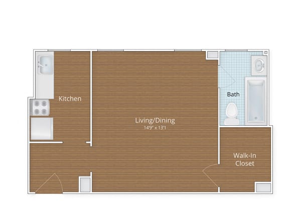 Floor Plan  Melwood apartments studio floor plan Adams Morgan Washington DC