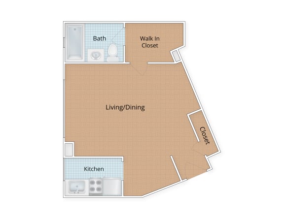Floor Plan  Studio Floor Plan at Diplomat Apartments Washington DC 20009