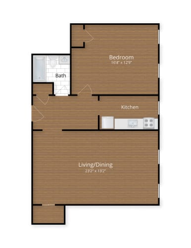 Floor Plan  President Madison Apartments Washington DC One Bedroom Floor Plan  at President Madison, Washington, DC