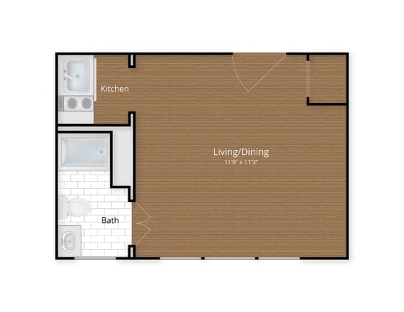 Floor Plan  President Madison Apartments Washington DC Studio Floor Plan  at President Madison, Washington, 20009