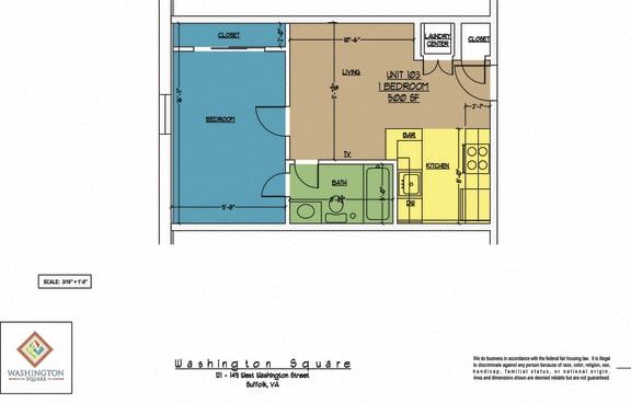 Floor Plan  Washington Square Unit 103