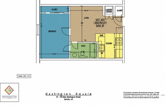 Floor Plan  Washington Square Unit 104