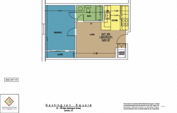 Floor Plan  Washington Square Unit 105