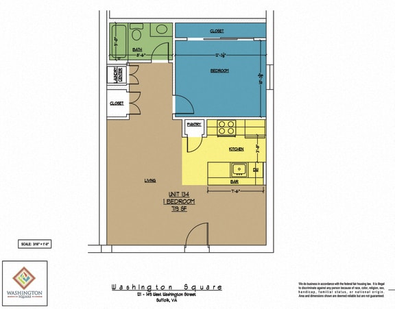Floor Plan  Washington Square Unit 134