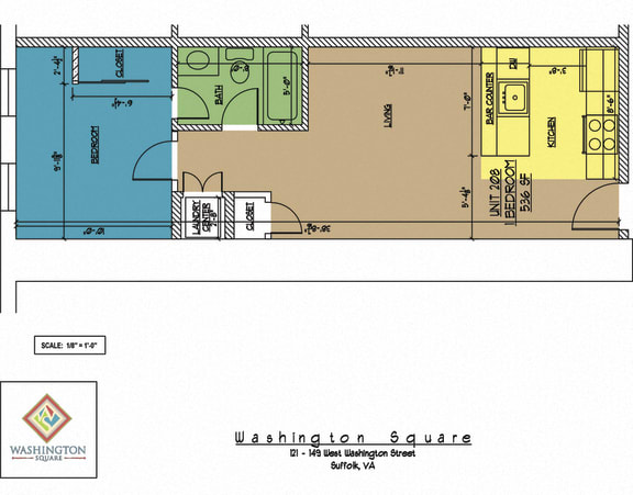 Floor Plan  Washington Square Unit 208