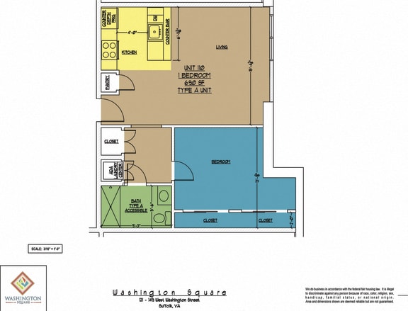 Floor Plan  Washington Square Unit 110