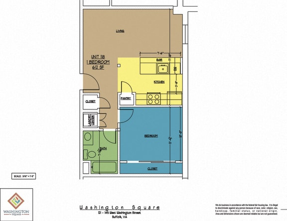 Floor Plan  Washington Square Unit 118