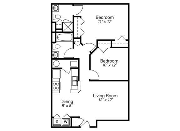 Floor Plan  2-BR Garden