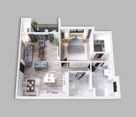 Floor Plan  1 Bedroom, 1 Bathroom