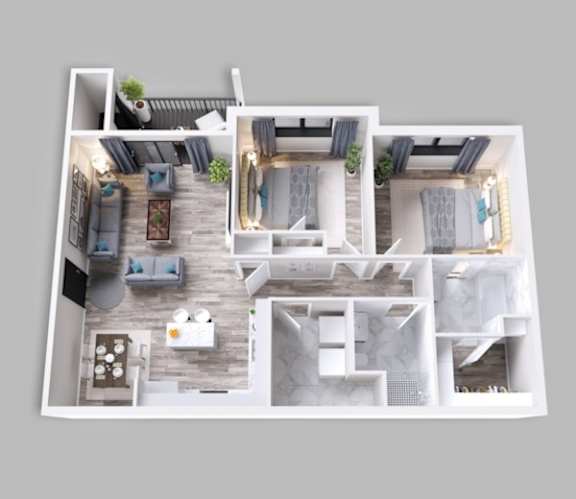 Floor Plan  2 Bedrooms, 2 Bathrooms