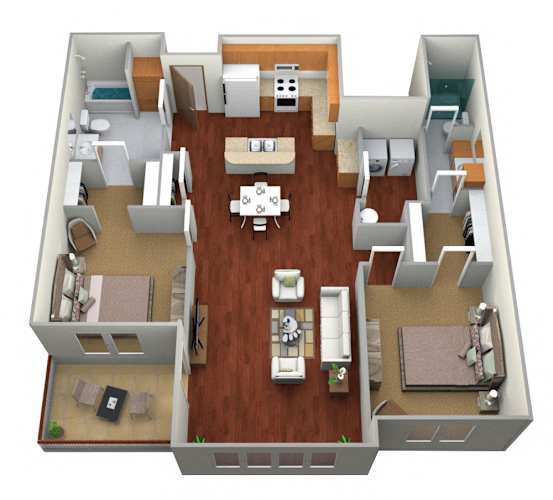 Floor Plan  2 Bed 2 Bath Floor Plan at BlackstoneApartments, North Dakota, 58104