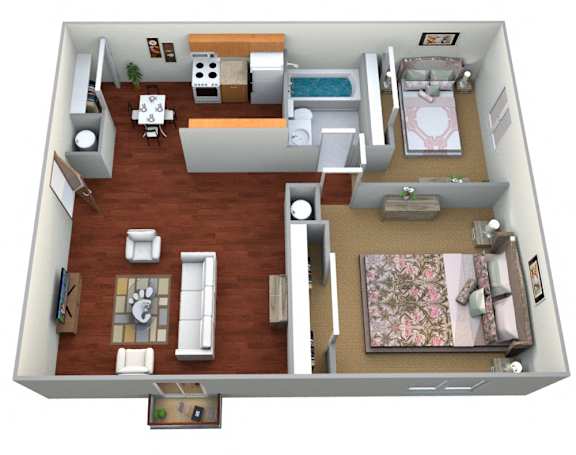 Floor Plan  2 Bed 2 Bath Floor Plan View at Covington Place Apartments, St Cloud, Minnesota