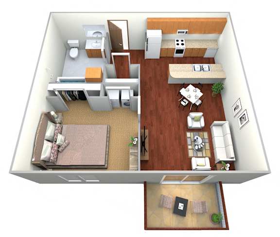 Floor Plan  1 Bed 1 Bath Floor Plan View at Keeneland Village Apartments, Minnesota