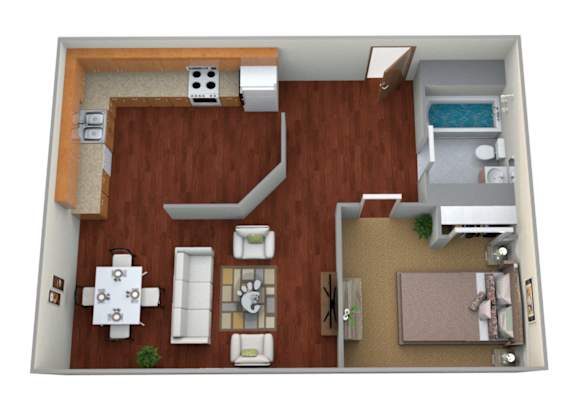 Floor Plan  1 Bed 1 Bath Floor Plan at Sandstone Apartments, Fargo, North Dakota
