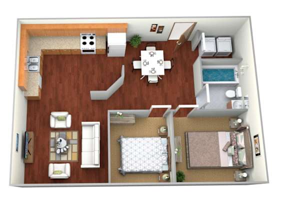 Floor Plan  2 Bed 1 Bath Floor Plan at Sandstone Apartments, Fargo