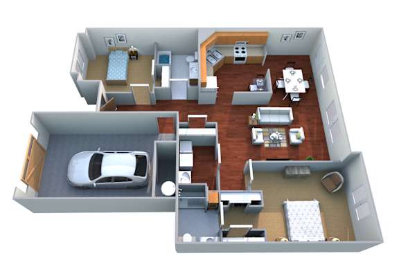 Floor Plan  The Woods Floor Plan at Silver Oaks Townhomes, Sartell, Minnesota