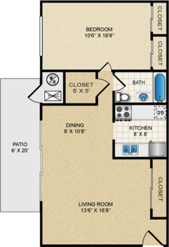 Floor Plan  One Bedroom