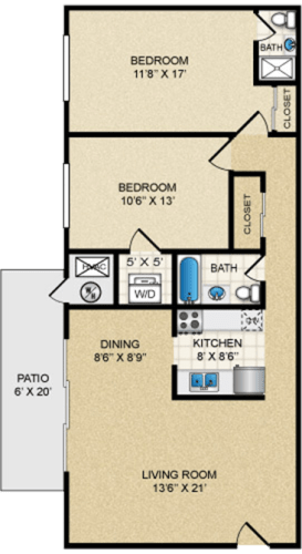 Floor Plan  Two Bedroom