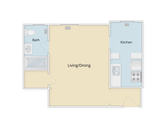 Floor Plan  Kew Gardens apartments Georgetown Washington DC large studio floor plan  at Kew Gardens, Washington, DC