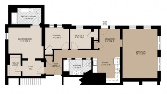 Floor Plan  3Bed 2Bath