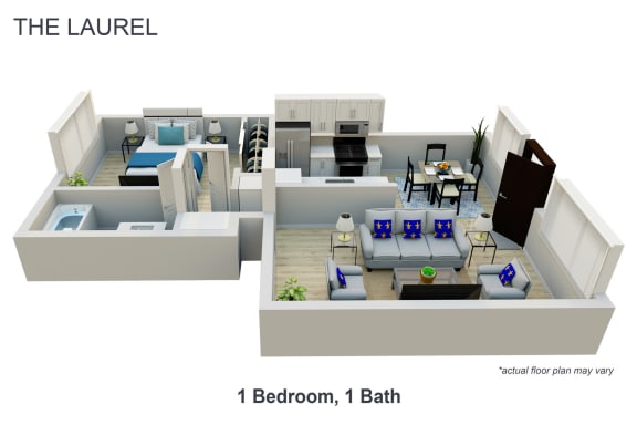 Floor Plan  1 Bed 1 Bath