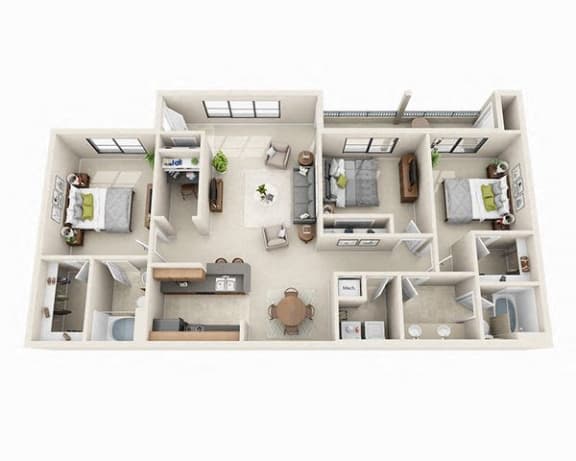 Floor Plan  The Carlow Floor Plan | 3 Bed 2 Bath | 1,444 sq.ft.