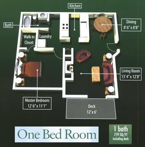 Floor Plan  1 Bedroom 1 Bathroom