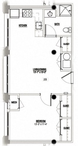 Floor Plan  1 Bedroom Type 2