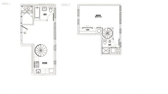 Floor Plan  1 Bedroom Penthouse