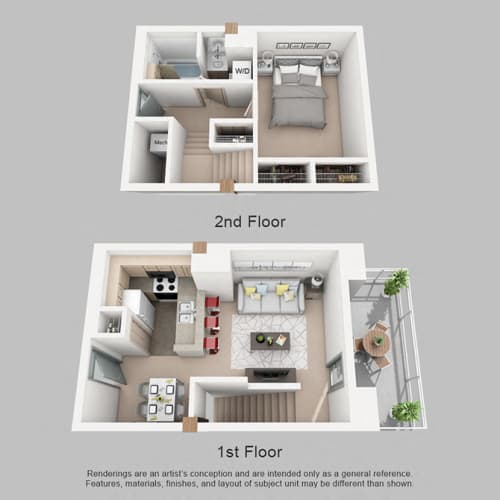 Floor Plan  Split Level One Bedroom