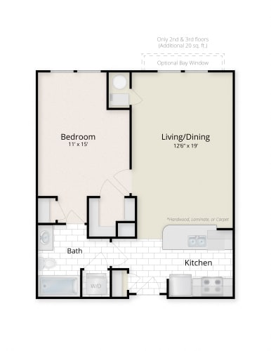 Floor Plan  Residences at King Farm Apartments Townhomes Rockville Maryland one bedroom floor plan