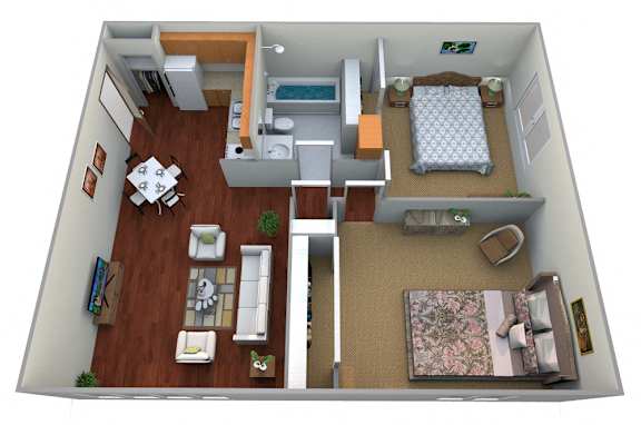 Floor Plan  2 Bed 1 Bath Floor Plan at Autumn Hills Apartments, Forest Lake, 55025