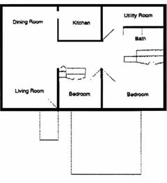 Floor Plan  Two Bedroom One Bath