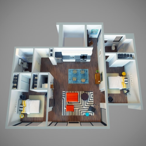 Floor Plan  2 Bed - Park View + Office