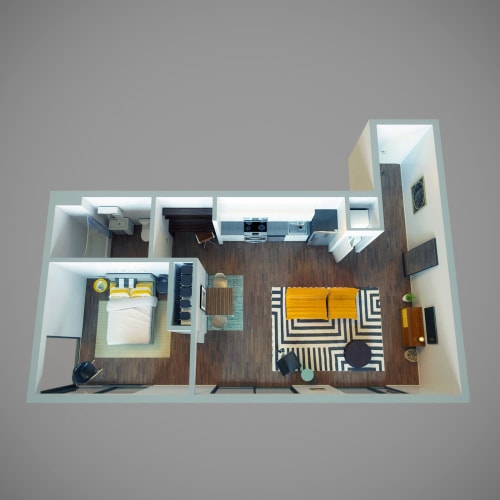 Floor Plan  1 Bed - Garden Street
